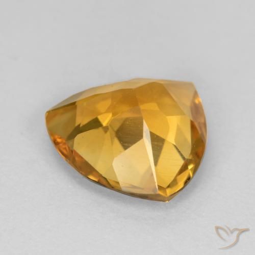 Citrino Dorato scuro naturale da 1.72 ct, Taglio trillion, VVS-VS