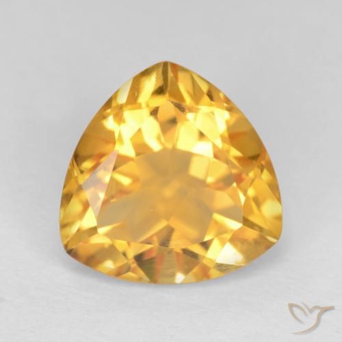 2.34ct Naturale Arancio Dorato Profondo Citrino, Taglio trillion, VVS-VS