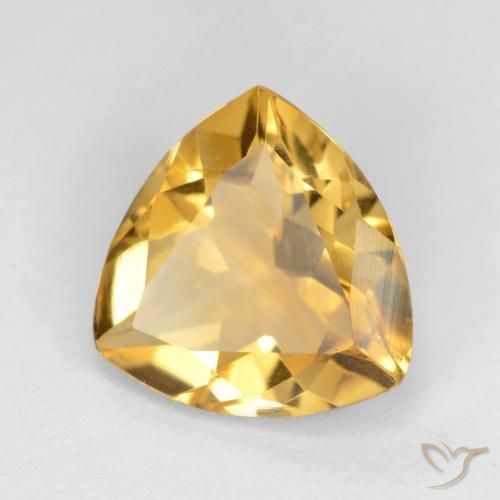 Citrino Dorato medio-chiaro naturale da 1.75 ct, Taglio trillion, VVS-VS