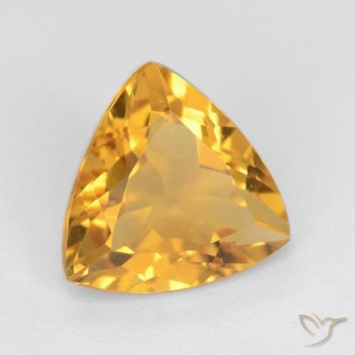 Citrino Arancio Dorato Profondo naturale da 2.03 ct, Taglio trillion, VVS-VS