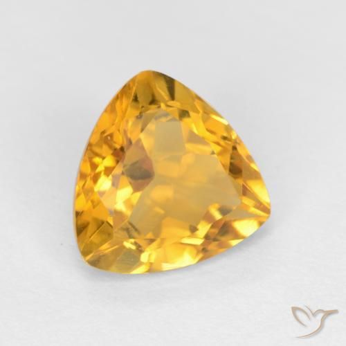 Citrino Arancio Dorato Profondo naturale da 1.50 ct, Taglio trillion, VVS-VS