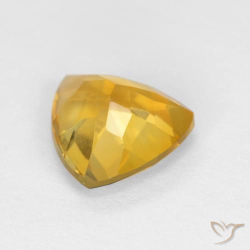Citrino Arancio Dorato Profondo naturale da 1.50 ct, Taglio trillion, VVS-VS