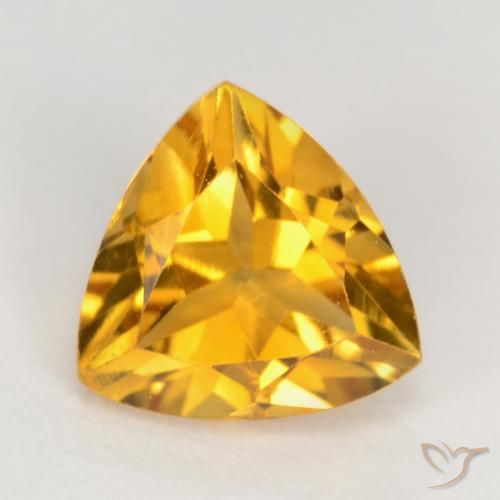 1.21ct Naturale Dorato scuro Citrino, Taglio trillion, VS, Photo A