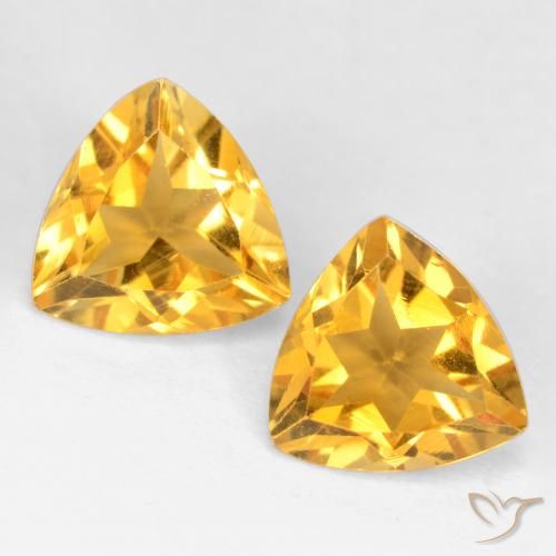 2.14ctw Naturale Arancio dorato Citrino, Taglio trillion, VS