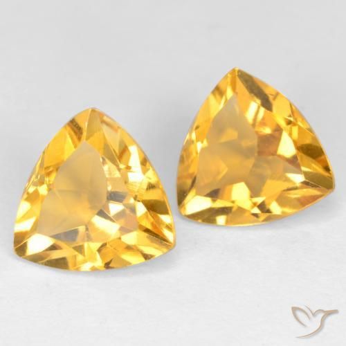 Gemme di Citrino Arancio dorato naturale da 2.14 ct, Taglio trillion, VS