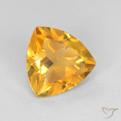 Citrino Dorato scuro naturale da 0.98 ct, Taglio trillion, VS