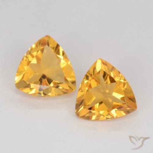 Gemme di Citrino Arancio dorato naturale da 1.94 ct, Taglio trillion, VS