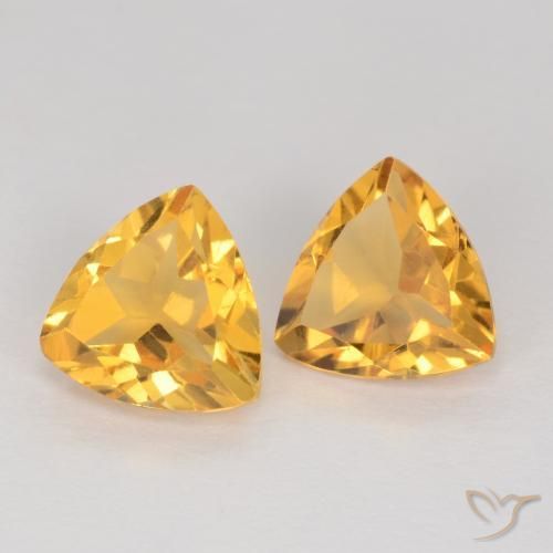 Gemme di Citrino Arancio dorato naturale da 1.94 ct, Taglio trillion, VS