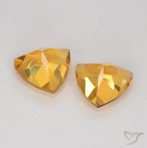 Gemme di Citrino Arancio dorato naturale da 1.94 ct, Taglio trillion, VS