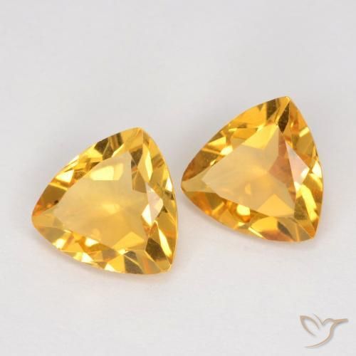 Gemme di Citrino Dorato medio naturale da 1.95 ct, Taglio trillion, VS
