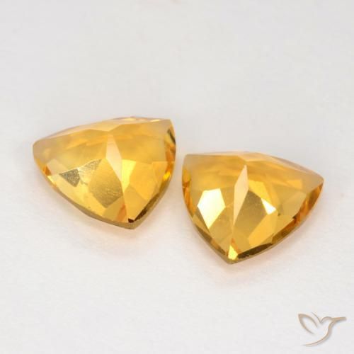 Gemme di Citrino Dorato medio naturale da 1.95 ct, Taglio trillion, VS