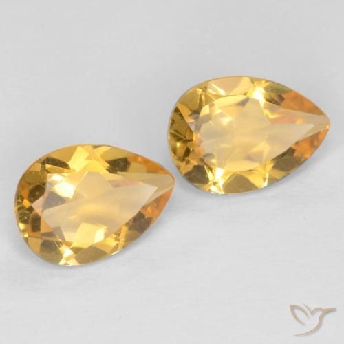 Gemme di Citrino Arancio Dorato Profondo naturale da 1.25 ct, Forma a pera, VVS-VS