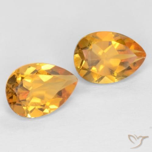 Gemme di Citrino Arancio Scuro-Oro naturale da 1.42 ct, Forma a pera, VVS-VS