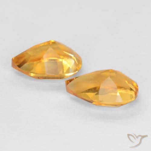 Gemme di Citrino Arancio Scuro-Oro naturale da 1.42 ct, Forma a pera, VVS-VS