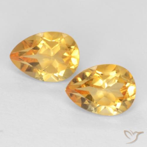 1.44ctw Naturale Oro brillante Citrino, Forma a pera, VVS-VS