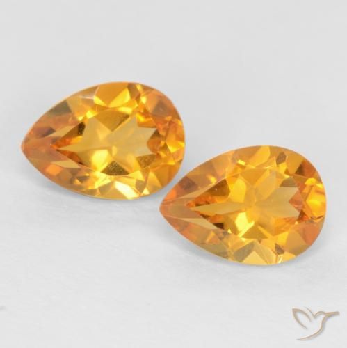 1.39ctw Naturale Arancio intenso-OroG Citrino, Forma a pera, VVS-VS