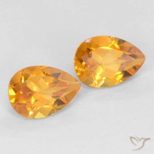 Gemme di Citrino Arancio intenso-OroG naturale da 1.39 ct, Forma a pera, VVS-VS