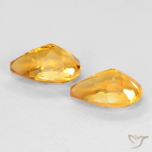 Gemme di Citrino Arancio intenso-OroG naturale da 1.39 ct, Forma a pera, VVS-VS