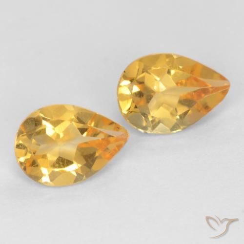 Gemme di Citrino Dorato medio-scuro naturale da 1.18 ct, Forma a pera, VVS-VS