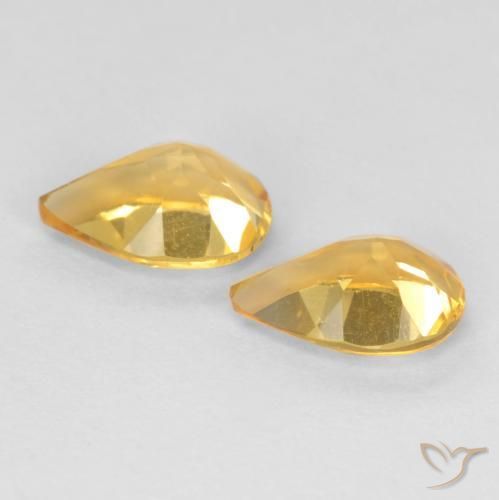 Gemme di Citrino Dorato medio-scuro naturale da 1.18 ct, Forma a pera, VVS-VS