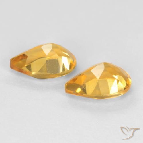 Gemme di Citrino Dorato medio-scuro naturale da 1.29 ct, Forma a pera, VVS-VS