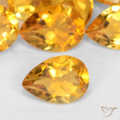 0.65ct Naturale Arancio-Oro Citrino, Forma a pera, VS