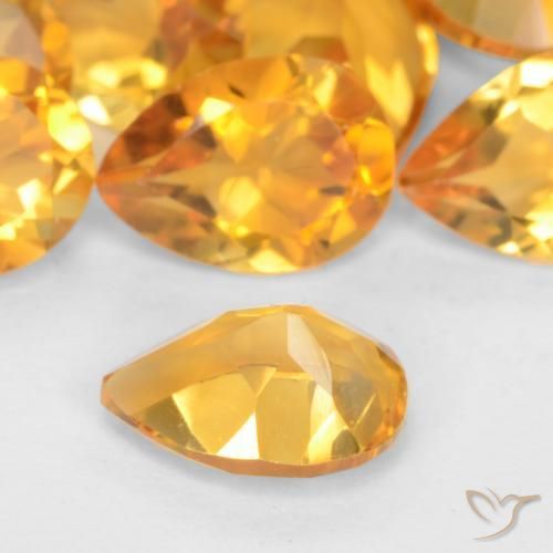 Citrino Arancio-Oro naturale da 0.65 ct, Forma a pera, VS