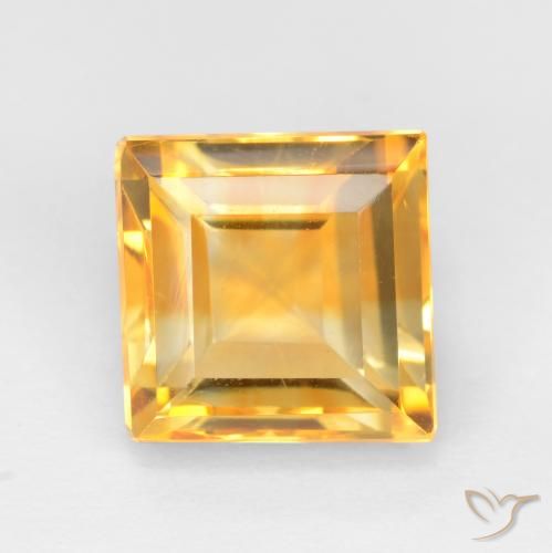 3.69ct Naturale Arancio medio-chiaro-oroG Citrino, Quadrato, VS