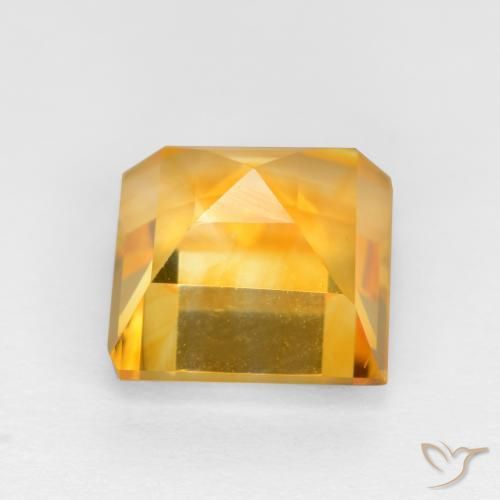 Citrino Arancio medio-chiaro-oroG naturale da 3.69 ct, Quadrato, VS