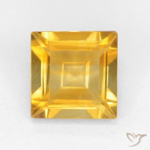 1.44ct Naturale Arancio dorato Citrino, Quadrato, VS