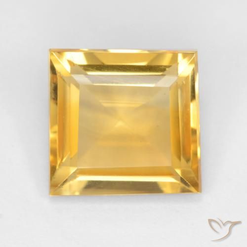 2.87ct Naturale Oro brillante Citrino, Quadrato, VS