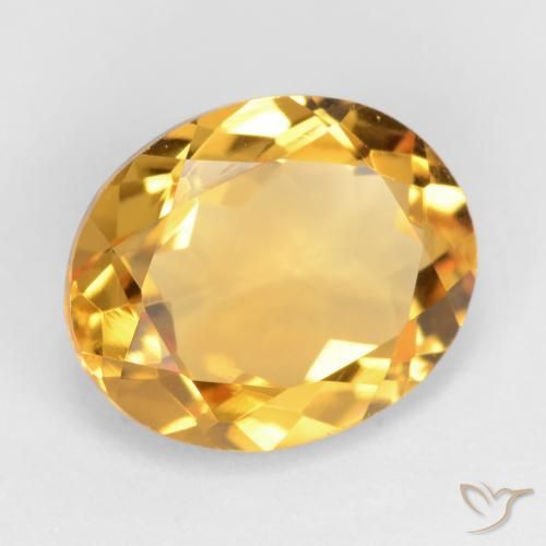 Citrino Dorato medio-scuro naturale da 3.07 ct, Ovale, VS