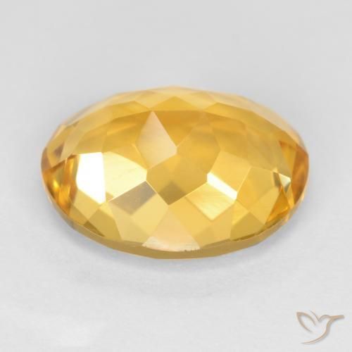 Citrino Dorato medio-scuro naturale da 3.07 ct, Ovale, VS