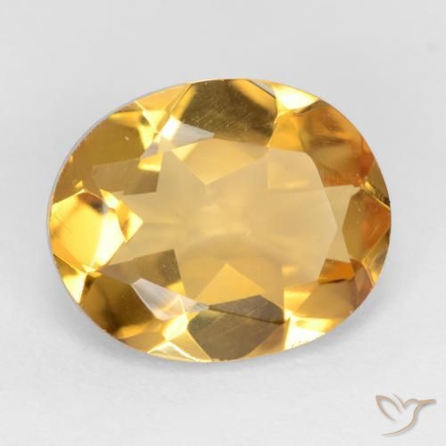 Citrino Dorato medio-chiaro naturale da 2.97 ct, Ovale, VS