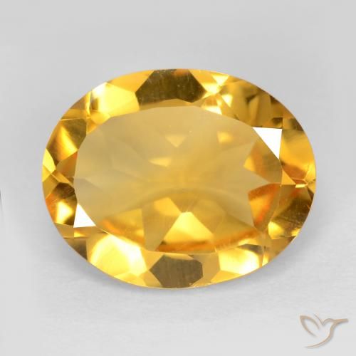 2.96ct Naturale Arancio Dorato Profondo Citrino, Ovale, VS