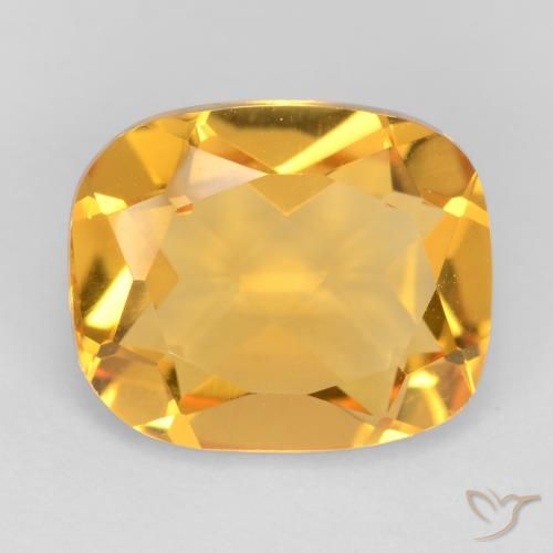3.42ct Naturale Arancio dorato Citrino, Cuscino, VS