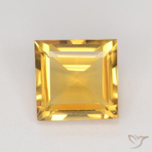 3.14ct Naturale Arancio dorato Citrino, Quadrato, VS