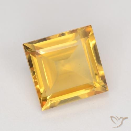 Citrino Arancio dorato naturale da 3.14 ct, Quadrato, VS