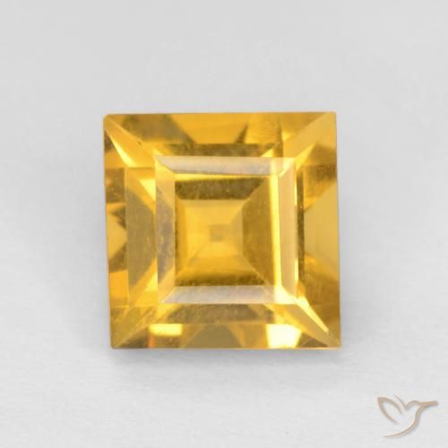 1.60ct Naturale Oro medio Citrino, Quadrato, VVS-VS