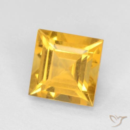 Citrino Oro medio naturale da 1.60 ct, Quadrato, VVS-VS