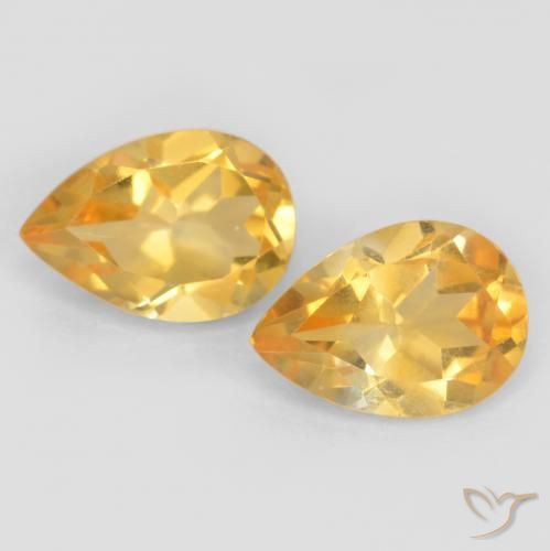1.39ctw Naturale Arancio Dorato Profondo Citrino, Forma a pera, VVS-VS