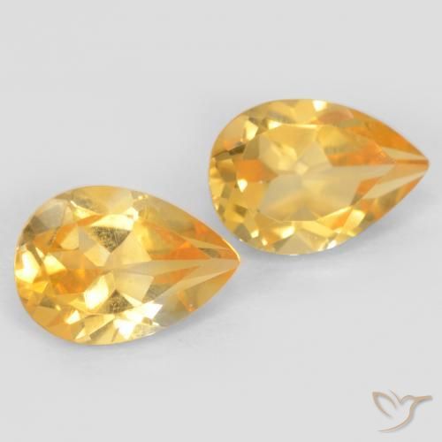 Gemme di Citrino Arancio Dorato Profondo naturale da 1.39 ct, Forma a pera, VVS-VS