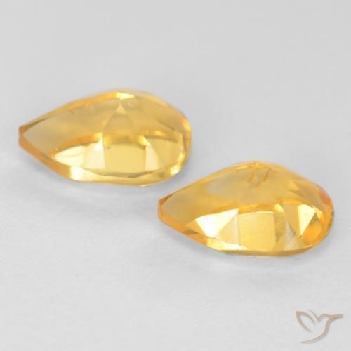 Gemme di Citrino Arancio Dorato Profondo naturale da 1.39 ct, Forma a pera, VVS-VS