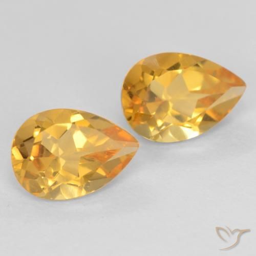 Gemme di Citrino Dorato naturale da 1.29 ct, Forma a pera, VVS-VS