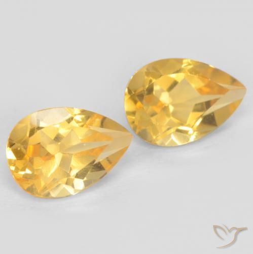 Gemme di Citrino Oro medio naturale da 1.38 ct, Forma a pera, VVS-VS