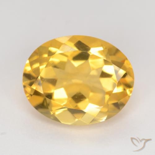 3.32ct Naturale Dorato medio Citrino, Ovale, VVS-VS