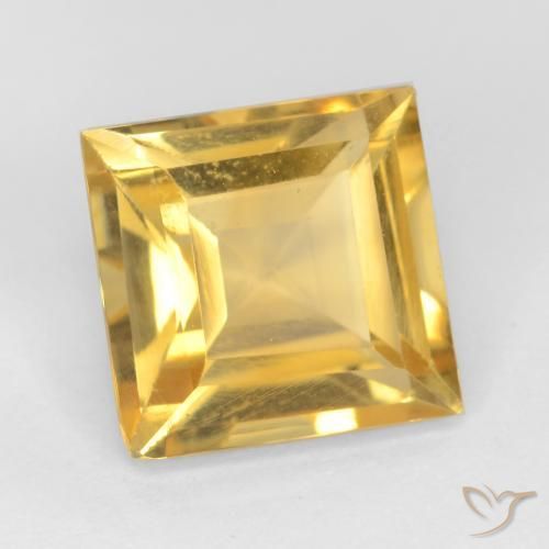 Citrino Arancio dorato naturale da 3.06 ct, Quadrato, VS