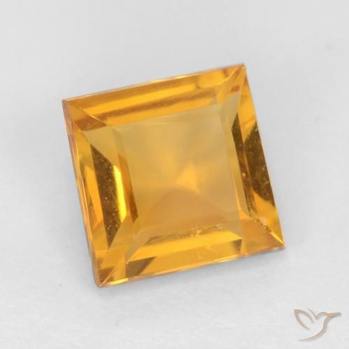 Citrino Arancio Scuro-Oro naturale da 0.79 ct, Quadrato, VS
