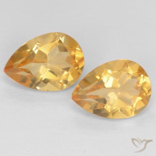 1.28ctw Naturale Arancio chiaro-Oro Citrino, Forma a pera, VVS-VS