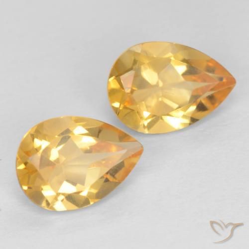 Gemme di Citrino Arancio chiaro-Oro naturale da 1.28 ct, Forma a pera, VVS-VS